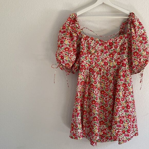 For Love and Lemon Auden Puff Sleeve Mini Dress Size Medium - Picture 3 of 13